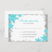 Bat Mitzvah Glam Winter Wonderland Blauwgroen RSVP (Voorkant / Achterkant)