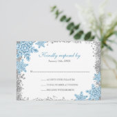 Bat Mitzvah Glam Winter Wonderland Blue RSVP (Staand voorkant)