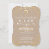 BAT MITZVAH glamoureuze mini gouden confetti kraft Kaart (Voorkant)