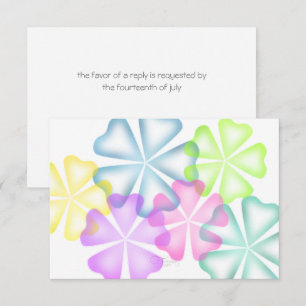 Bat Mitzvah Glanzende Bloemen Multi Responskaart RSVP Kaartje
