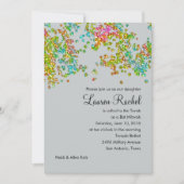 Bat Mitzvah Glittery Confetti Design Kaart (Voorkant)