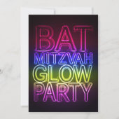 Bat Mitzvah GLOW ARTIJ Birthday Uitnodiging (Voorkant)