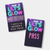 Bat Mitzvah Glow Party VIP ID Party PASS CUSTOM Badge (Voor- en achterkant)