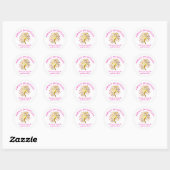 Bat Mitzvah Gold Foil Tree of Life Pink Typografie Ronde Sticker (Vel)
