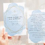 BAT Mitzvah Gold Geo Lijst Blue Paper-programma Flyer<br><div class="desc">Het gewicht van dit document is het meest geschikt voor uw programma. Het is veel zwaarder dan kopieerpapier en is perfect voor uw wegwerpprogramma's. Gebruik de sjabloon om uw gegevens in te vullen. De eigenschap "pas verder aan"kan worden gebruikt om de doopvont (grootte, stijl, kleur) te veranderen, en meer lijnen...</div>