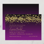 Bat Mitzvah Gold Glittery Black rand Elke kleur Kaart (Voorkant / Achterkant)
