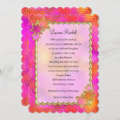 Bat Mitzvah "Gold" Lijst Design 6 Kaart (Voorkant / Achterkant)