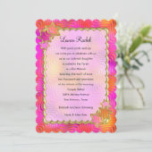 Bat Mitzvah "Gold" Lijst Design 6 Kaart (Staand voorkant)