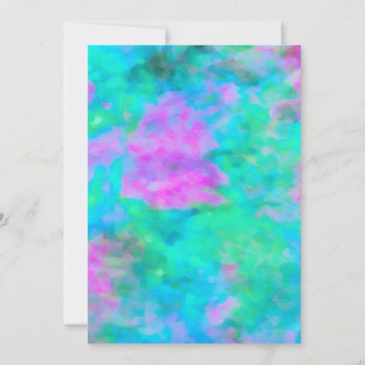 Bat Mitzvah Gold Star Abstract Groen Blauw Roze Kaart (Achterkant)