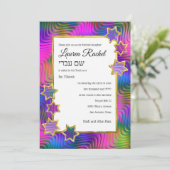 Bat Mitzvah Gold Star Abstract Kleurrijk Kaart (Staand voorkant)