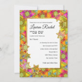 Bat Mitzvah Gold Star Abstract Star Damask Kaart (Voorkant)