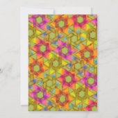 Bat Mitzvah Gold Star Abstract Star Damask Kaart (Achterkant)