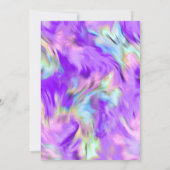 Bat Mitzvah Gold Star Abstracte Tie Dye Paarse Kaart (Achterkant)