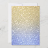 Bat Mitzvah Gold Star Goud Blauw Ombre Glitter Kaart (Achterkant)