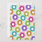 Bat Mitzvah Gold Star Kleurrijke Damask Kaart (Achterkant)