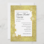 Bat Mitzvah Gold Star Lijst op Gold Glitter Kaart (Voorkant)