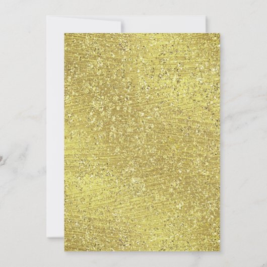 Bat Mitzvah Gold Star Lijst op Gold Glitter Kaart (Achterkant)