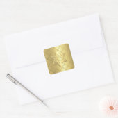 Bat Mitzvah Gold Star van David op Gold Grid Vierkante Sticker (Envelop)