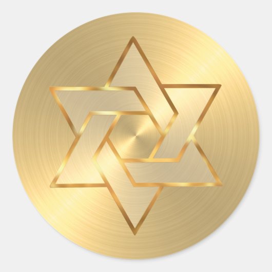 Bat Mitzvah Gold Star van David Ronde Sticker (Voorkant)
