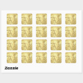 Bat Mitzvah Golden Damask met een willekeurige acc Vierkante Sticker (Vel)