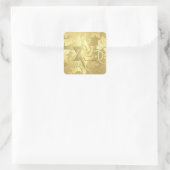 Bat Mitzvah Golden Damask met een willekeurige acc Vierkante Sticker (Tas)