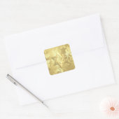 Bat Mitzvah Golden Damask met een willekeurige acc Vierkante Sticker (Envelop)