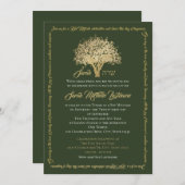 Bat Mitzvah Golden Star van David Invitation Kaart (Voorkant / Achterkant)