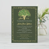 Bat Mitzvah Golden Star van David Invitation Kaart (Staand voorkant)
