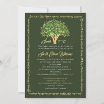 Bat Mitzvah Golden Star van David Invitation