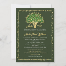 Bat Mitzvah Golden Star van David Invitation Kaart
