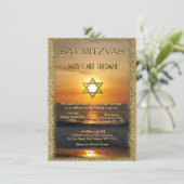 Bat Mitzvah | Golden Sun en Sand Kaart (Staand voorkant)