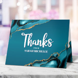 Bat Mitzvah Goud Turquoise Ombre Agaat Krachtig Sc Bedankkaart