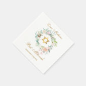 Bat Mitzvah Gouden Davidster Bloem Servet (Hoek)