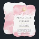 BAT MITZVAH gouden  roze waterverf uitnodiging<br><div class="desc">kat@simplysweetPAPERIE.com *** OPMERKING - HET GLANZENDE GOUDFOLIE-EFFECT IS EEN GEDRUKT AFBEELDING *** - - - - - - - - - - - - - - - - - - - - - - - - - - - - - - - - - - - - - - -...</div>