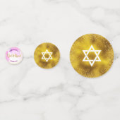 Bat Mitzvah Goudfolie Script, Chique Roze Waterver Confetti (Achterkanten)