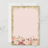Bat Mitzvah | Goudglitters Blush Pink Floral Kaart (Achterkant)