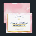 BAT MITZVAH goudroze waterverf save the date Kaart<br><div class="desc">door kat massard >> kat@simplysweetPAPERIE.com << - - - - - - - - - - - - - - - - - - - - - - - - - - - - - - - - - - - - - - - - - - - - -...</div>