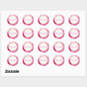 BAT MITZVAH goudster smart donkerroze waterverf Ronde Sticker (Vel)