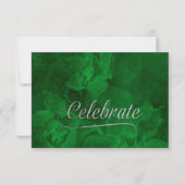 Bat Mitzvah Green Waterverf Flowers RSVP Kaartje (Voorkant)