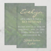 Bat Mitzvah Greens Silvers Kaart (Voorkant / Achterkant)