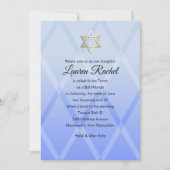 Bat Mitzvah Harlequin Blue Invitation Kaart (Voorkant)