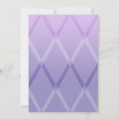 Bat Mitzvah Harlequin Paars Lavender Invitation Kaart (Achterkant)