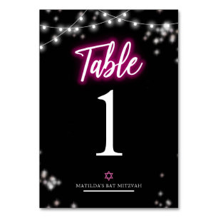 Bat Mitzvah Heet Roze Neon Thema Kaart