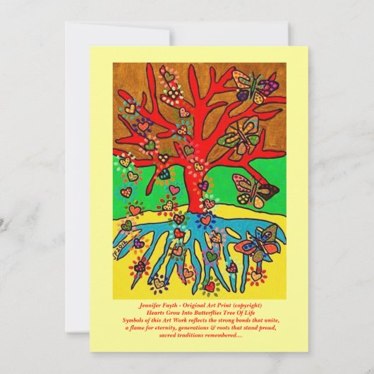 Bat Mitzvah:Het hart groeit in de boomstructuur va Kaart (Achterkant)