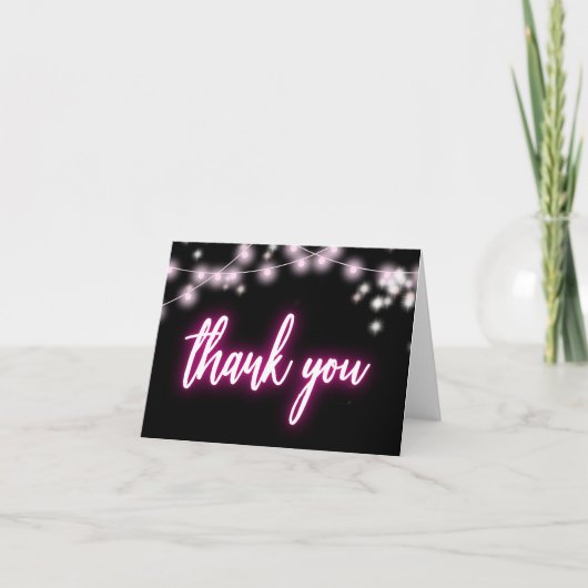 Bat Mitzvah hete speld Neon thema Bedankkaart (Voorkant)