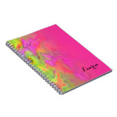 Bat Mitzvah Hot Pink en Green Tye Dye Notitieboek (Rechterzijde)