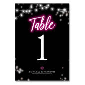 Bat Mitzvah Hot Pink Neon Thema Kaart (Achterkant)