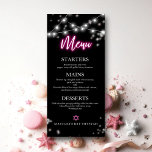Bat Mitzvah Hot Pink Neon Thema Menu<br><div class="desc">We zijn verheugd om onze moderne kalligrafie neongeïnspireerde suite voor een gloeibalk of Bat Mitswa te introduceren! Dit leuke collectie bevat alles wat je nodig hebt, van servetten en papieren borden tot een welkomstbord en meer. Als je vragen hebt of hulp nodig hebt bij personalisatie, stuur ons dan een bericht....</div>
