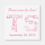 Bat Mitzvah in Monogram Magnet (Voorkant)