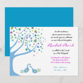 Bat Mitzvah Invitation Bat - Boom van de Levensvog Kaart (Voorkant / Achterkant)